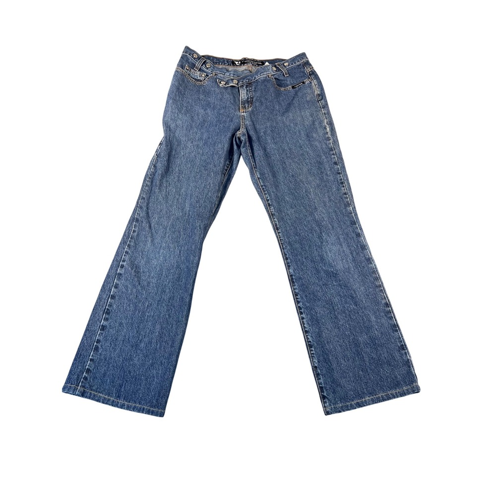 Vintage Rockies Low Rise Asymmetrical Bootcut Jeans Blue Denim Size 13 L